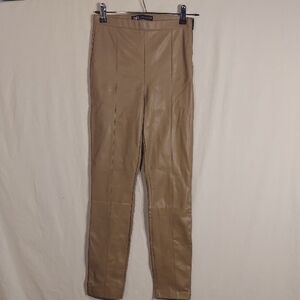 Zara High-Rise Vegan Leather Skinny Pants